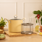 Deep Frying Pot With Strainer Basket